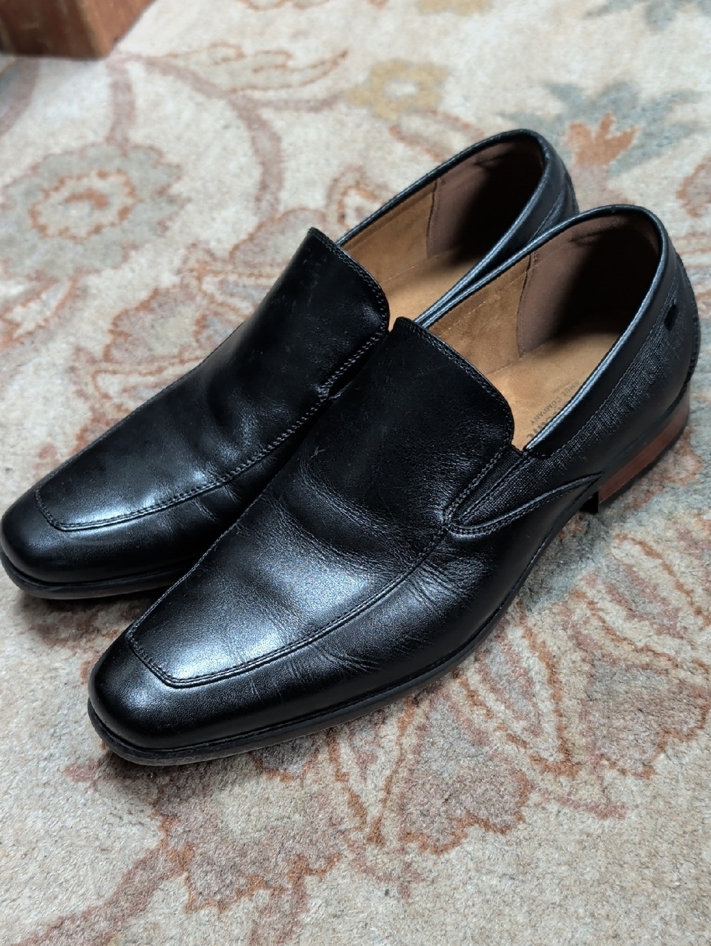 Florsheim Jackson Moc Toe Classic Black Leather Slip-On Men's Dress Shoes